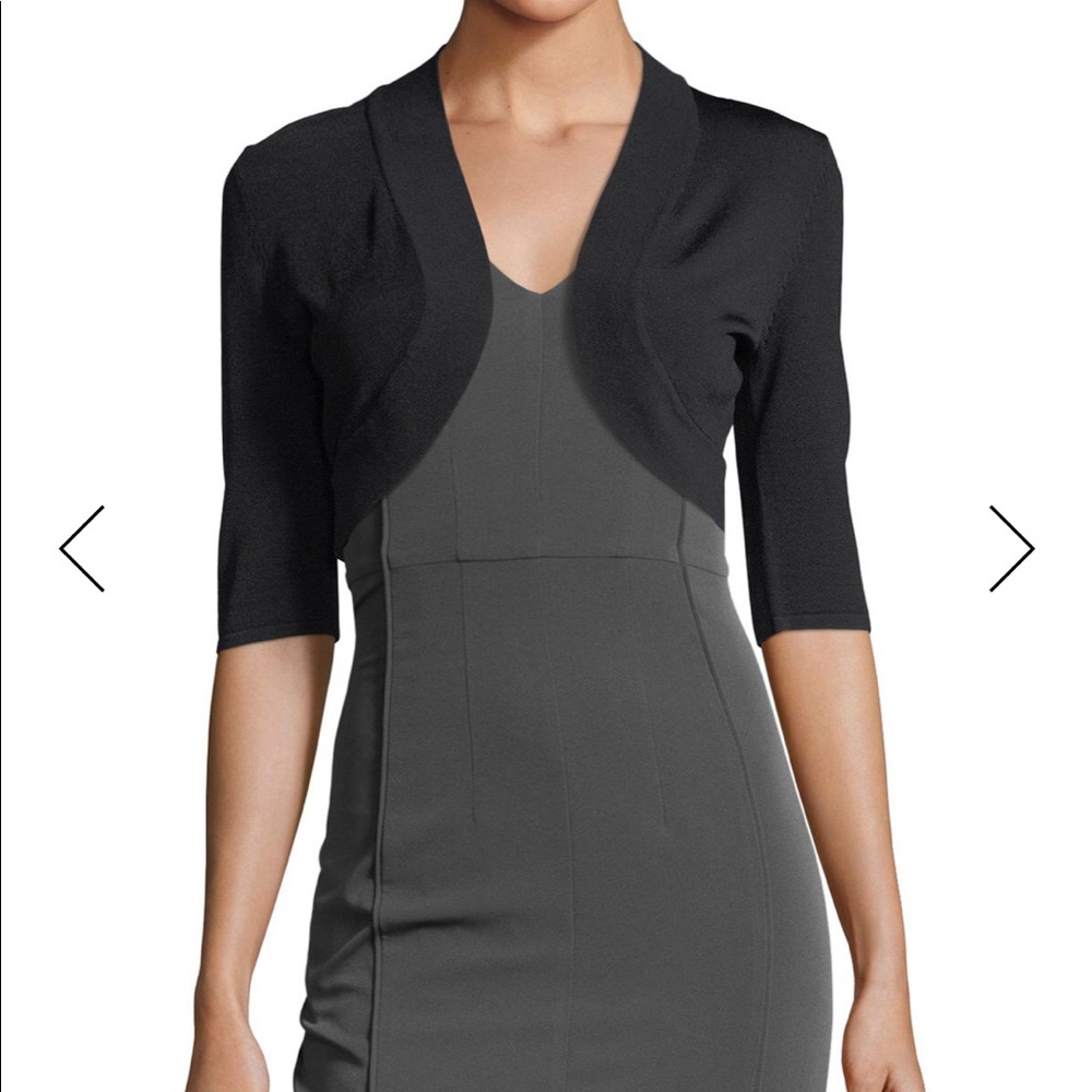 Teri Jon Half-Sleeve Stretch Jersey Shrug